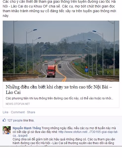 Diễn đàn Otofun, nơi tập trung dân xế khắp cả nước cũng đã đăng tải một bài viết chi tiết về những lưu ý quan trọng khi đi trên đường cao tốc này. Cụ thể: Xe máy, mô tô không được vào đường cao tốc, xe ô tô khi vào đường cao tốc phải có tín hiệu xin vào và phải nhường đường cho xe đang chạy trên đường cao tốc. Khi ra khỏi đường cũng phải có tín hiệu.