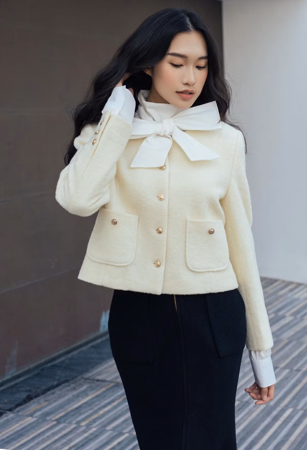 Đại diện của Doãn Hải My tiết lộ, nữ người mẫu và cầu thủ Đoàn Văn Hậu dự định kết hôn đầu năm 2024. Giữa tháng 9, người đẹp được bạn trai cầu hôn. (Ảnh: Lê Tuấn Anh)