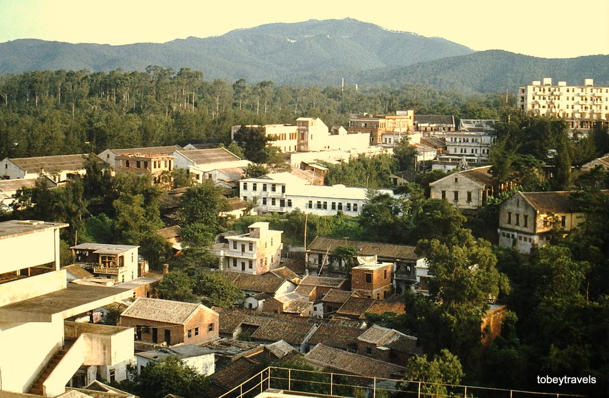 Một khu dân cư ở Quảng Châu nhìn từ trên cao.