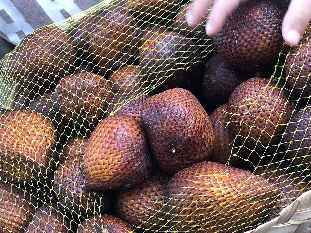  Quả da rắn (Salak): Salak còn được gọi là còn gọi là quả da rắn do có lớp vỏ bên ngoài giống như những vảy màu nâu đỏ.