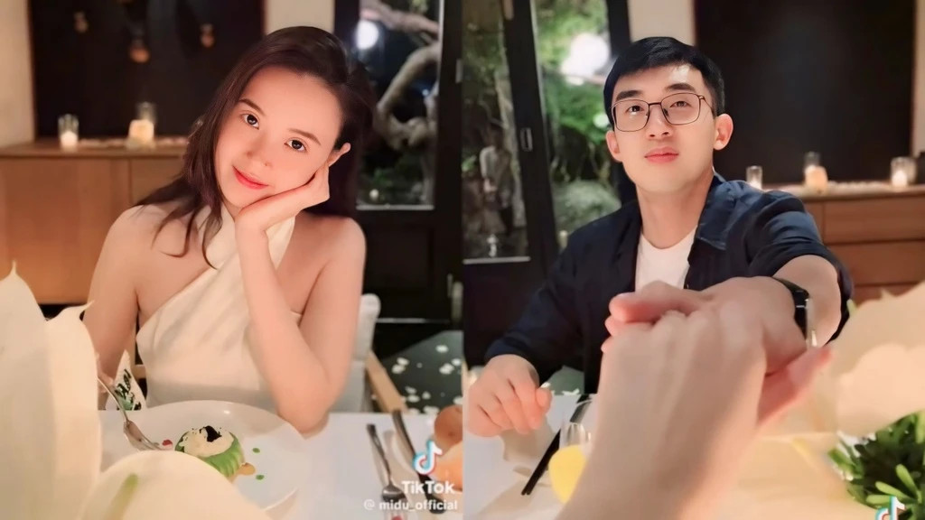 Cả hai thưởng thức bữa tối trong không gian lãng mạn với nến, hoa tươi. Thực đơn gồm những món ăn sang trọng như salad thịt cua và bơ trái, gỏi cuốn vịt xốt cam. Các món chính gồm cổ cá cam Nhật ướp rượu sake và nước tương, sườn cừu New Zealand nướng xốt Chimichurri, tôm hùm nướng bơ tỏi, thăn bò Wagyu nướng, khoai tây đút lò. Sau đó, vợ chồng diễn viên tráng miệng bằng panna cotta phúc bồn tử.