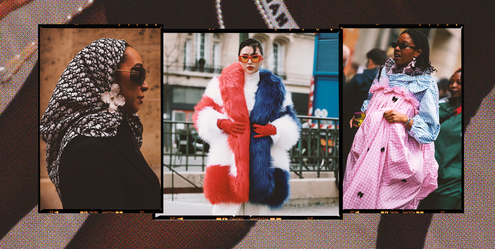 Hình ảnh của cô cũng được xuất hiện trên tạp chí Cosmopolitan. Cô gây chú ý khi mặc chiếc áo lông in màu sắc quốc kỳ Pháp để đến dự show Casablanca. Việc phối quần ống rộng, găng tay cùng kiểu tóc búi chừa phần xoăn phía trước gợi nhớ đến phong cách những năm 1970 (Ảnh: Launchmetrics Spotlight).