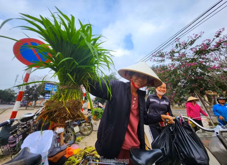 Nhiều người dân vui mừng khi đến chợ mua được những bó mạ về dặm thêm cho ruộng của gia đình. Bởi nếu không mua được, ruộng của gia đình sẽ thất thu trong vụ mùa mới.