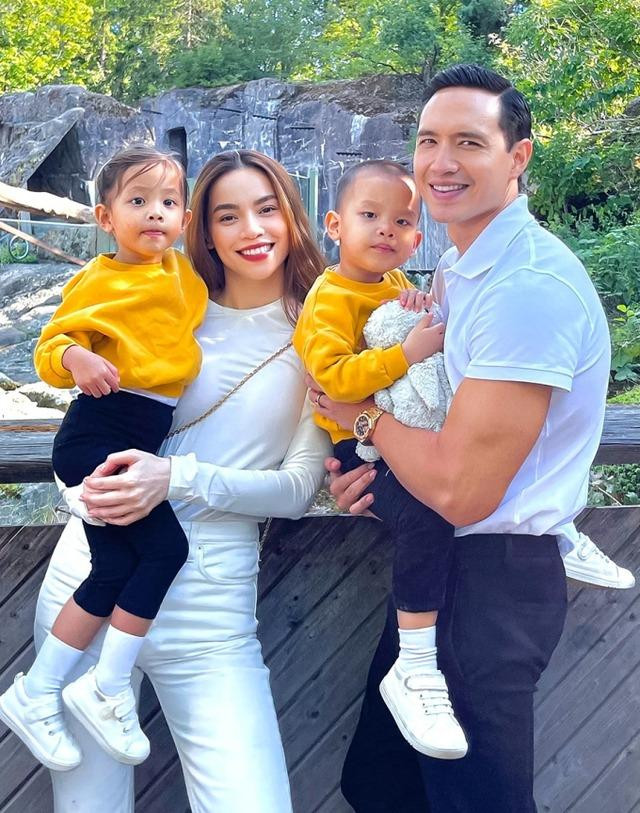 ự phối màu hoàn hảo của gia đình cặp sao nổi tiếng showbiz.