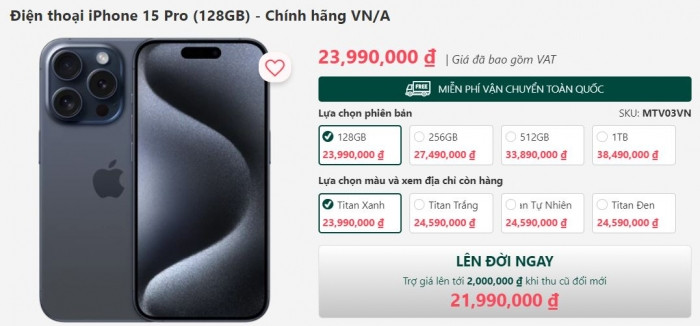 Giá iPhone 15, iPhone 15 Pro, iPhone 15 Pro Max đang siêu rẻ - Hình 7 Gia iPhone 15, iPhone 15 Pro, iPhone 15 Pro Max dang sieu re-Hinh-7