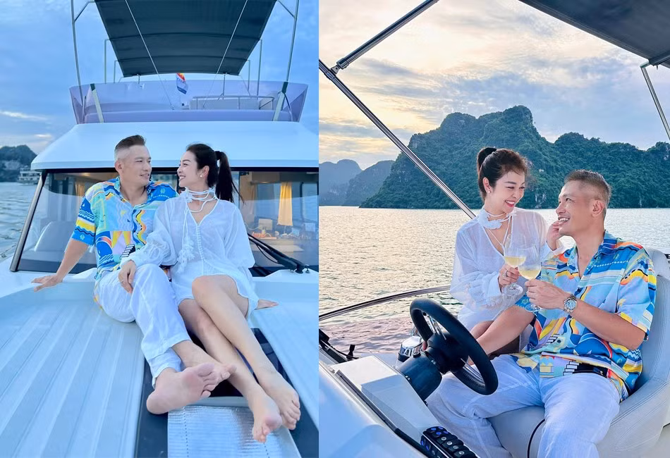 Mỹ nhân 8X được ông xã hết sức cưng chiều. Dù công việc bận rộn nhưng doanh nhân Đức Hải thường xuyên đồng hành cùng vợ trong cuộc sống cũng như công việc.