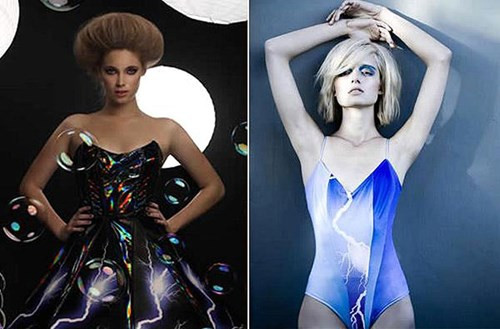  Amy Winters, nhà thiết kế dòng quần áo RainBow. Winters đã tạo ra những sản phẩm vải có thể phản ứng lại với môi trường. Chẳng hạn những chiếc váy được làm từ da 3 chiều và phản ứng lại với âm thanh. Khi âm thanh càng lớn, nó sẽ bắt đầu chiếu sáng.