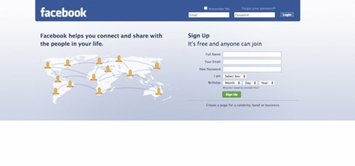 Hình ảnh "kết nối với cả thế giới" xuất hiện trên trang chủ mới của Facebook từ 2009 - 2011