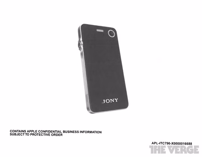 Chiếc smartphone trong bức hình phía trên, được The Verge đăng tải, không đến từ Sony mà đến từ một nhà thiết kế của Apple mang tên Shin Nishibori. Thiết kế này được cha đẻ của chiếc iPod, Tony Fadell (nay là CEO của Nest, một công ty smarthome trực thuộc Google) yêu cầu Nishibori thực hiện sau khi nảy sinh ý tưởng với các nhà thiết kế thuộc Apple. Trong các bản vẽ, ý tưởng smartphone này thậm chí còn mang logo Sony với ngoại lệ đặc biệt là một bản vẽ mang dòng chữ "JONY" để bày tỏ lòng ngưỡng mộ với nhà thiết kế Jony Ive của Apple.