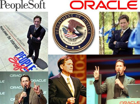  2004: Oracle hoàn tất thương vụ mua lại PeopleSoft. Sau rất nhiều "nhùng nhằng", tranh cãi và kiện tụng, đến tháng 12/2004, Oracle cũng đã hoàn tất thương vụ mua lại công ty đối thủ PeopleSoft với giá 10,3 tỷ USD. Trước đó, Oracle công bố rằng PeopleSoft trị đã đồng ý một thỏa thuận trị giá 26,50 USD trên mỗi cổ phiếu, tức là cao hơn so với "giá thầu cuối cùng" của Oracle là 24 USD. Sau 18 tháng "chiến đấu", PeopleSoft đã đạt được thỏa thuận dành "đất sống" cho những công ty đang sử dụng phần mềm của hãng lúc bấy giờ. PeopleSoft cho biết hai công ty đã trải qua rất nhiều vụ kiện tụng, tranh chấp liên quan đến vụ sáp nhập và đã rút toàn bộ đơn kiện sau khi thương vụ hoàn tất. Ngoài chiến đấu với PeopleSoft, Oracle đã phải chiến đấu với Sở Tư pháp, các nhà quản lý ở châu Âu và nhiều nhóm cổ đông khác nhau để chiến thắng PeopleSoft. Cuộc chiến này cũng khiến cựu CEO PeopleSoft, ông Craig Conway, mất chức. Thương vụ này đã tạo nên một động lực lớn cho cả thị trường phàn mềm và mang đến nhiều doanh thu cho Oracle. 