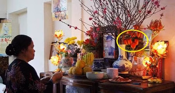 Hoa cung tren ban tho nen cam may bong de tu tai, don loc