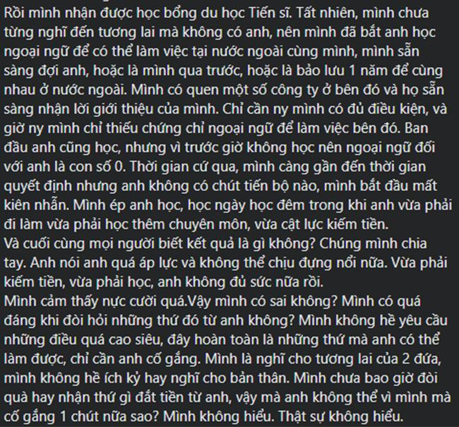 Co gai trach nguoi yeu kem coi, dan mang 