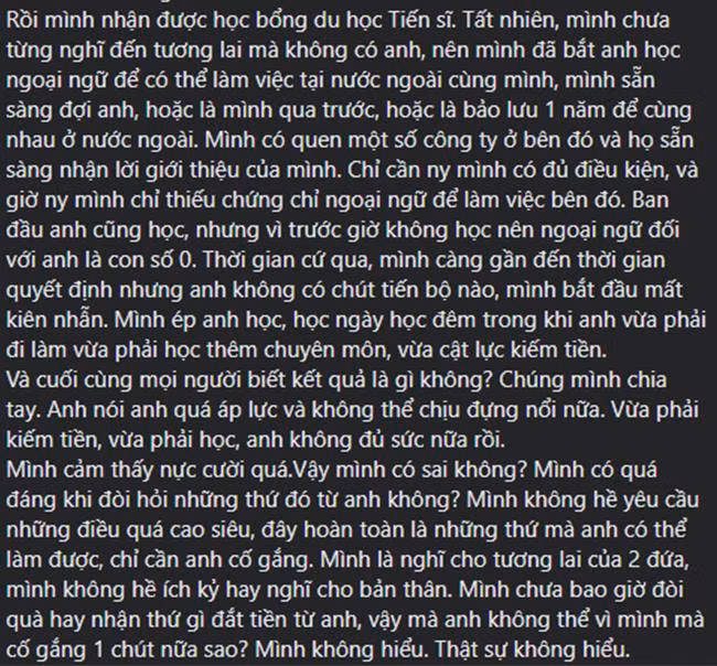 Co gai trach nguoi yeu kem coi, dan mang 