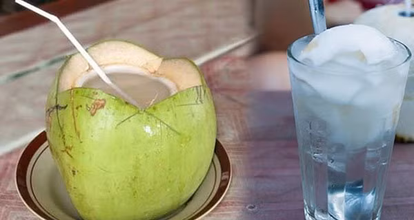 Thoi diem vang uong nuoc dua giup phu nu giam can, da min mang