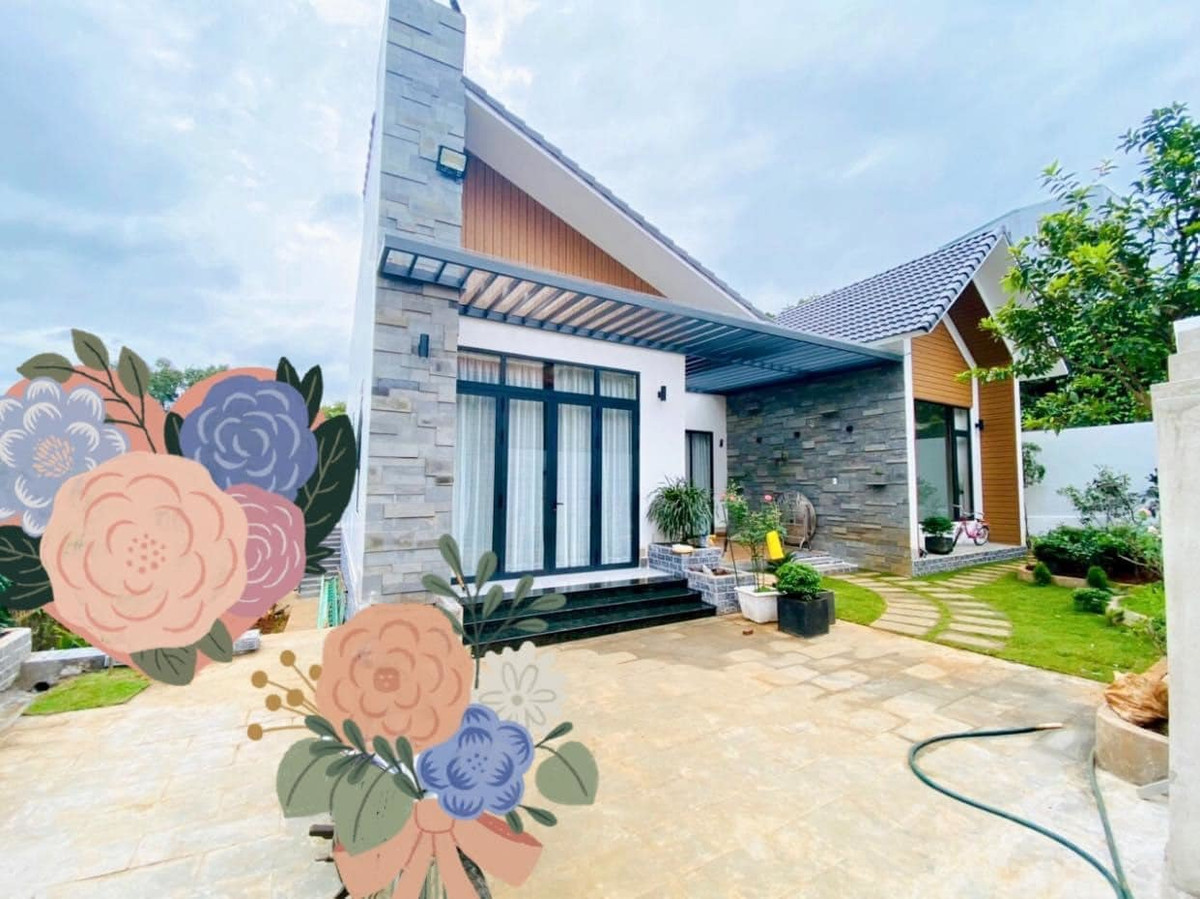 Nha mai Thai rong 170m2 o Gia Lai co vuon rau nho xinh muot mat