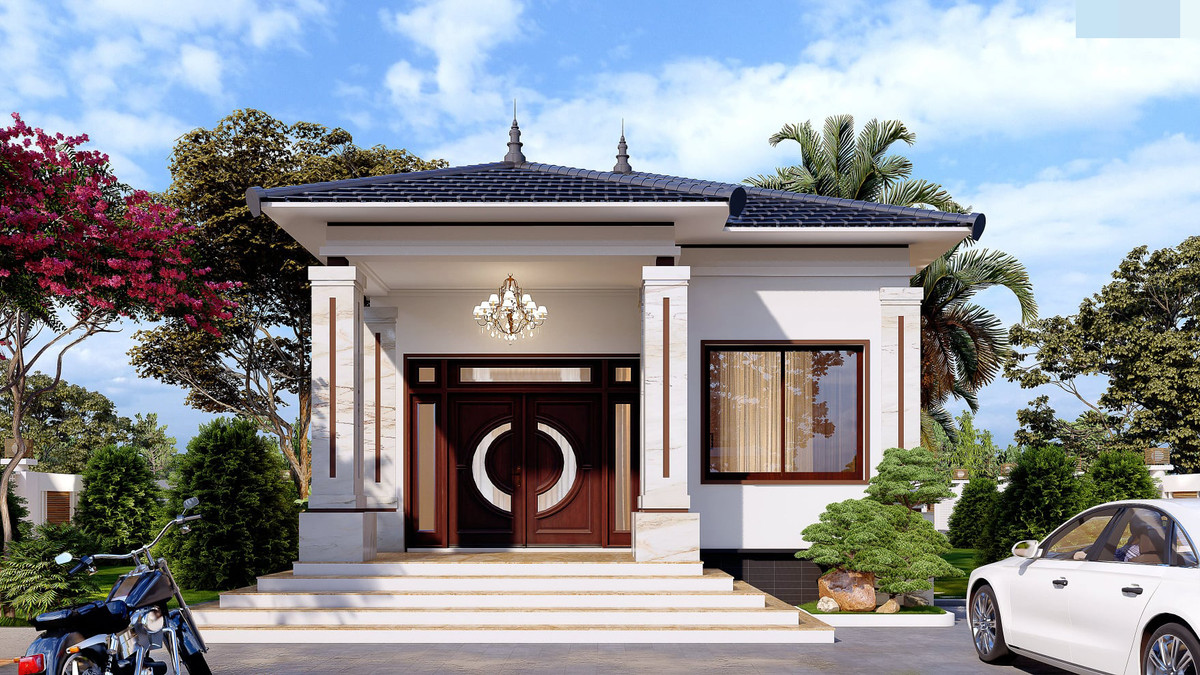 Nhà mái Thái cấp 4 đẹp như mơ được ưa chuộng ở nông thôn ảnh 3