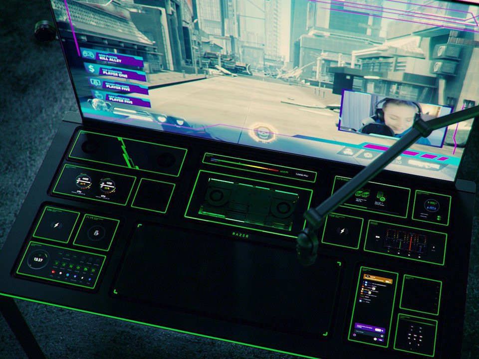 br/> Razer Project Sophia là ý tưởng bàn làm việc với dàn PC đầy đủ bên dưới, mặt bàn là những khu vực dùng để gắn màn hình, đế sạc không dây hoặc phụ kiện. Razer nổi tiếng khi từng mang những ý tưởng táo bạo đến CES, ví dụ như Project Christine (máy tính có thể thay linh kiện dễ dàng) năm 2014, Project Valerie (laptop với 2 màn hình phụ kéo từ 2 bên) năm 2017 hay Project Brooklyn (ghế chơi game tích hợp màn hình 4D) năm 2021. Tuy nhiên, những ý tưởng trên chưa bao giờ được thương mại hóa. Ảnh: Razer.