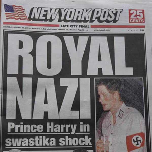 Hoàng tử Anh Harry hóa trang thành một lính Đức quốc xã đi dự tiệc Halloween và sau đó Harry đã phải xin lỗi về hành động này: “Tôi rất lấy làm tiếc nếu gây ra bất cứ sự khó chịu nào cho mọi người. Đó là một lựa chọn trang phục sai lầm và tôi muốn nói lời xin lỗi”.