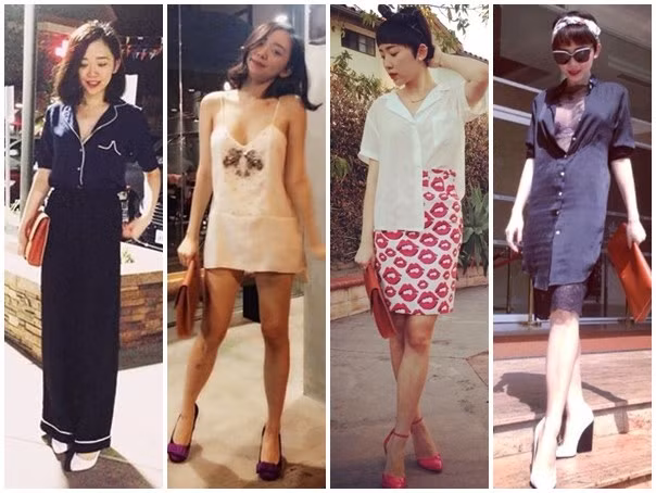 Một trong những trào lưu được cô khởi xướng và lăng xê thành công là mốt trang phục mặc ở nhà và diện váy ngủ xuống phố. Người đẹp ghi điểm cộng hình ảnh khi biến phong cách thời trang phòng ngủ để ứng dụng trong đời thường. Sự táo bạo giúp nữ ca sĩ Tóc mây trở thành một trong những mỹ nhân mặc đẹp và sáng tạo nhất Vbiz hiện nay.