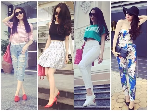 Người mẫu - ca sĩ Trà Ngọc Hằng: Sau hơn 2 năm nỗ lực tạo hình ảnh thời trang, nữ ca sĩ đã mang về những đánh giá cao về hình tượng thanh lịch và nhã nhặn. Không quá chú trọng trang phục dạ hội, Trà Ngọc Hằng tận dụng lợi thế gu thời trang street style. Hình ảnh thường thấy ở người đẹp là lối ăn vận hiện đại, tươi trẻ mà không kém phần nữ tính, nhưng đôi khi cũng rất khỏe khoắn, bắt mắt.