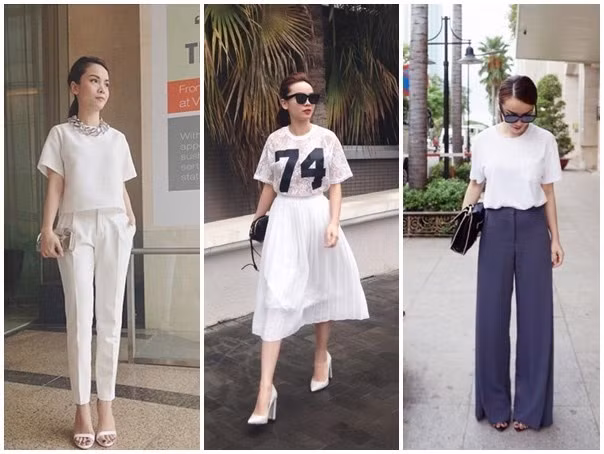 Tông màu là lợi thế giúp Yến Trang biến hóa hình ảnh tài tình, khi nữ tính lúc phá cách, mạnh mẽ. Sở hữu chiều cao khiêm tốn, song nữ ca sĩ không ngần ngại đi giày đế bệt hay diện những bộ cánh kén người mặc.