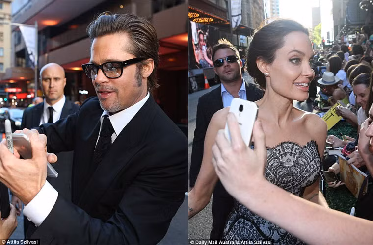 Hai vợ chồng Brad-Angie khiến fan Sydney nức lòng vì sự nhiệt tình giao lưu của họ.