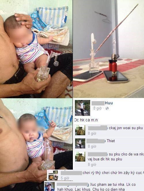 Ông bố ở Hà Nội nhét ống hút ma túy đá vào miệng con nhỏ gây sốc.