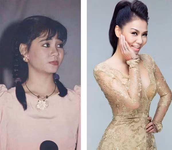 Thu Minh thập niên 1990 là cô bé xinh xắn, đậm chất 'thôn quê" với tóc tết hai bên, gương mặt bầu bĩnh, tròn trĩnh. Thu Minh của hiện tại nổi tiếng với vẻ đẹp nóng bỏng và những bộ cánh hàng hiệu đắt tiền