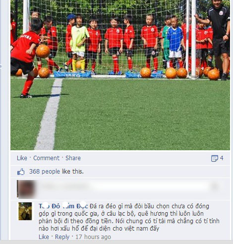 Đến sáng 9/8 rất nhiều bình luận thô tục của fan Việt vẫn còn nằm trên fanpage của CLB Consadole.