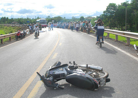 Hiện trường vụ tai nạn.