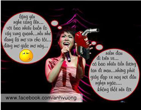 "Tiếp tục bài ca Xăng Tăng của Uyên Linh thôi".