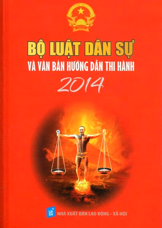 Bìa sách Bộ luật dân sự và văn bản hướng dẫn thi hành 2014 trên một số trang bán sách trực tuyến.