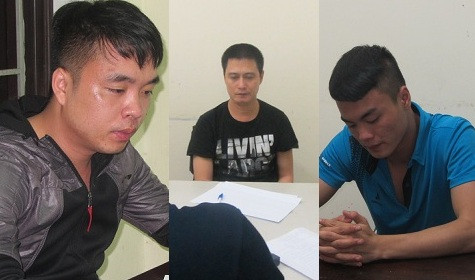 Đối tượng Nam (ở giữa) và 2 đồng bọn.