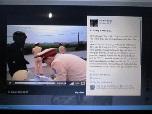 Theo công an huyện Đông Sơn - Thanh Hóa việc đưa lên mạng clip về CSGT không thuộc luật là không đúng, có ý đồ xấu.