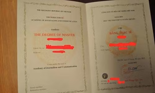 Lỗi chính tả bằng thạc sĩ trường Học viện Báo chí và tuyên truyền.