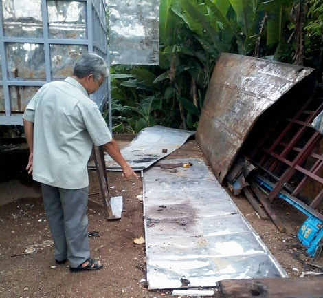 Hiện trường vụ án, nơi anh Khánh bị đâm bằng khoan máy gây tử vong.