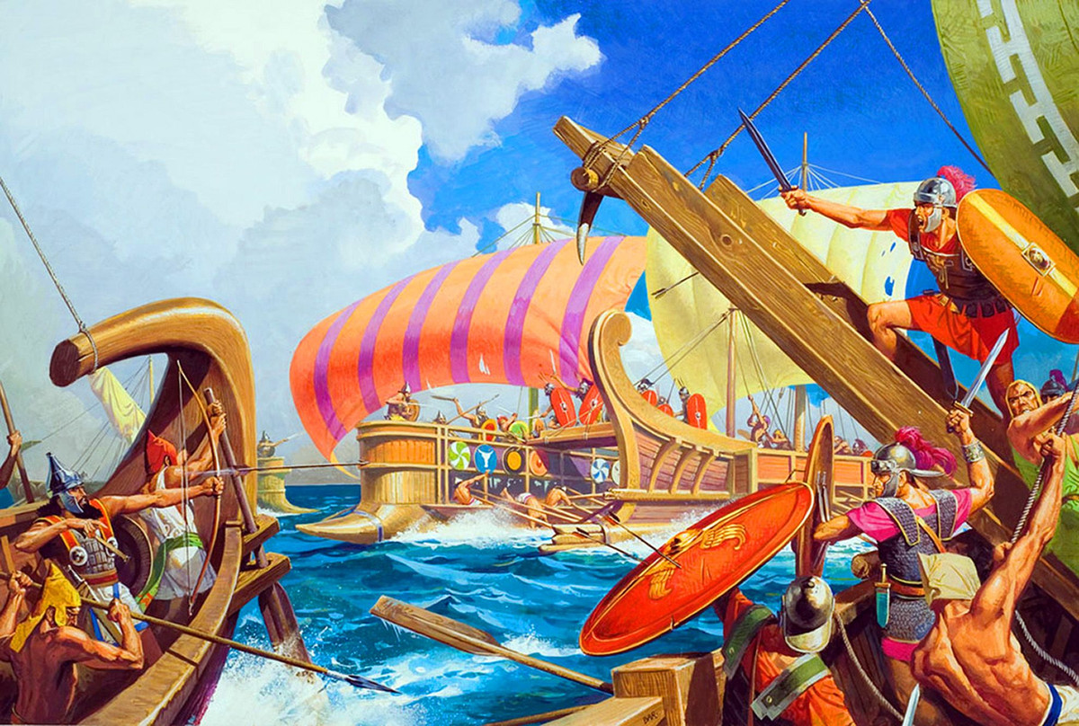 Chiến thuật hải quân độc đáo này giúp người La Mã phát huy được sức mạnh sở trường của mình là đánh cận chiến, vì họ vốn nổi tiếng nhờ lực lượng bộ binh hùng mạnh.