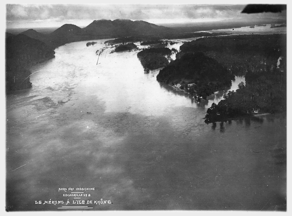 Thác nước hùng vĩ trên sông Mekong, đoạn chảy qua đảo Khone ở Lào thập niên 1930.