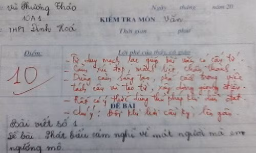 Bài văn của cô học trò Phương Thảo.