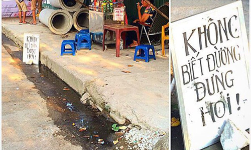 Theo tác giả bức ảnh, quán này nằm ở phố Đại Cồ Việt, Hà Nội.