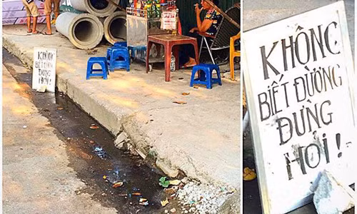 Theo tác giả bức ảnh, quán này nằm ở phố Đại Cồ Việt, Hà Nội.