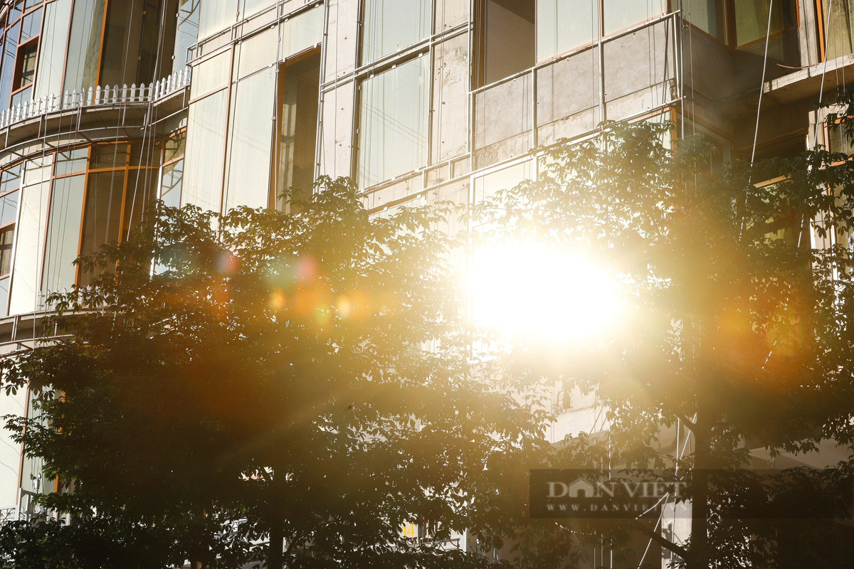 Sự phản chiếu của lớp kính vàng còn chiếu xuống thẳng một tòa nhà khác nằm trong con ngõ ngay cạnh QMS Top Tower.