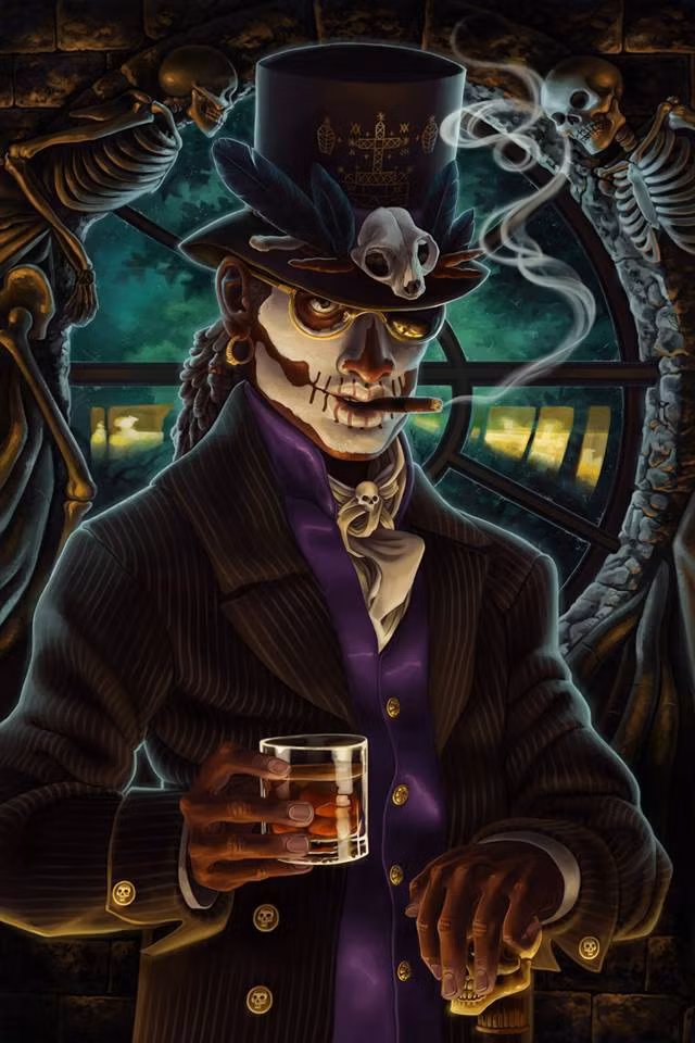 Papa Ghede: Là Thần chết trong tôn giáo Voodoo (Haiti). Người ta tin rằng đây là linh hồn của người đầu tiên chết trên thế giới này. Papa Ghede sẽ đợi các linh hồn ở ngã ba đường giữa sự sống và cái chết để đưa các linh hồn tới Guinee- thế giới tâm linh. Do được hình thành từ đức tin của các nô lệ châu Phi, thế giới bên kia của Papa Ghede cũng mang đậm màu sắc châu Phi. Papa Ghede biết rõ về mọi giây phút tồn tại của con người, kể cả khi họ đã chết. Ông thường được miêu tả là vị thần mang mũ, hút xì-gà và có khiếu hài hước nhiều khi đến cay nghiệt. Thần thoại kể rằng, trong bữa tiệc của các vị thần, Papa Ghede đã đến dự nhưng say khướt và phá hỏng toàn bộ buổi tiệc. Vì thế ông mới bị đuổi xuống cai quản địa ngục.