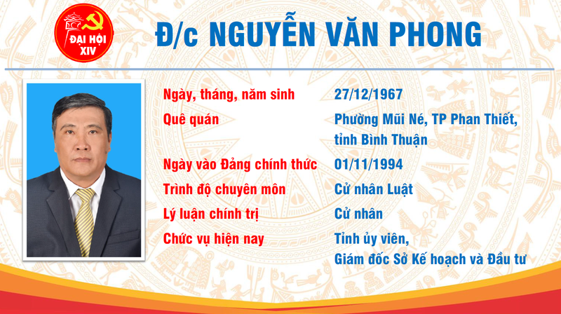 Ông Nguyễn Văn Phong tái đắc cử chức vụ Phó chủ tịch UBND tỉnh Bình Thuận nhiệm kỳ 2021-2026.