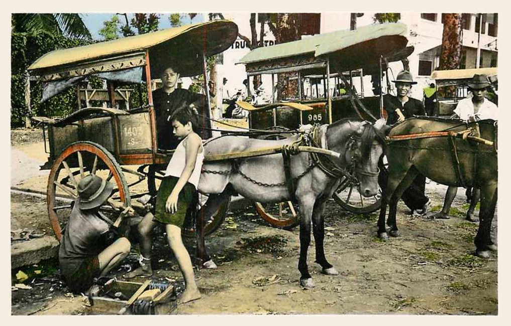 Thợ đóng móng ngựa hành nghề tại bến xe ngựa.