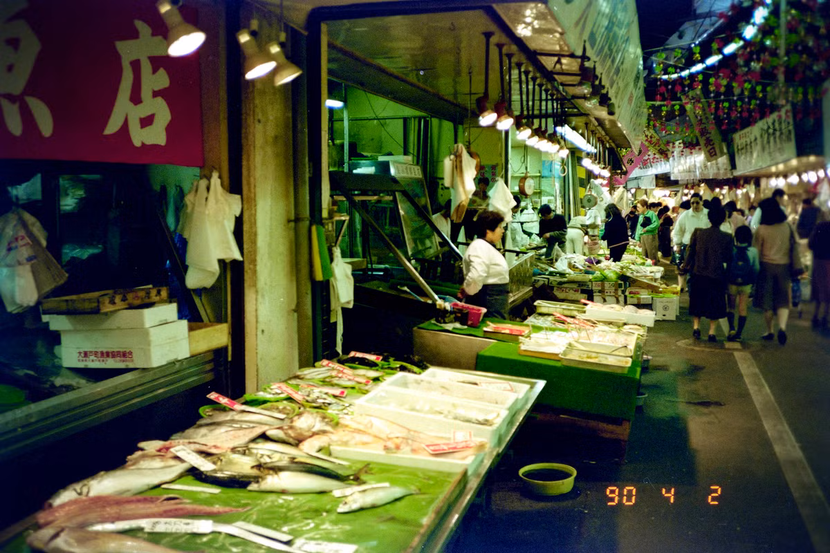 Một góc chợ hải sản Tokyo.