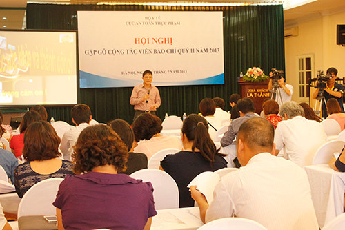 Toàn cảnh hội nghị gặp gỡ CTV báo chí do Cục ATTP tổ chức. Ảnh: Thu Huyền