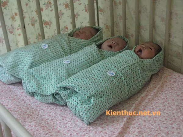 3 em bé đã được tắm sạch sẽ