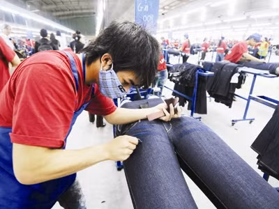 Những công nhân mài quần bò bằng công nghệ phun cát là đối tượng dễ mắc bệnh bụi phổi Những công nhân mài quần bò bằng công nghệ phun cát là đối tượng dễ mắc bệnh bụi phổi