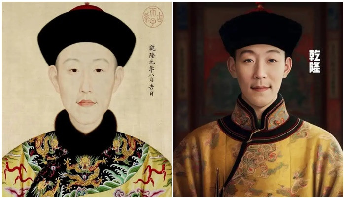  Càn Long: Càn Long hoàng đế trị vì từ năm 1736 đến năm 1796. Là con trai của Ung Chính hoàng đế, Càn Long trị vì vào thời kỳ đỉnh cao của nhà Thanh. Ông đã thực hiện một loạt cải cách, bao gồm việc thi hành chính sách "lấy phong tục mà cai trị", phát triển văn hóa giáo dục và tăng cường quản lý biên cương. Triều đại của ông đã đưa nhà Thanh đến thời kỳ hoàng kim. Hoàng đế Càn Long qua lăng kính AI trông rất linh hoạt, trẻ trung, năng động, khác hẳn với hình ảnh thường thấy trên phim ảnh. (Ảnh: QQ News) 